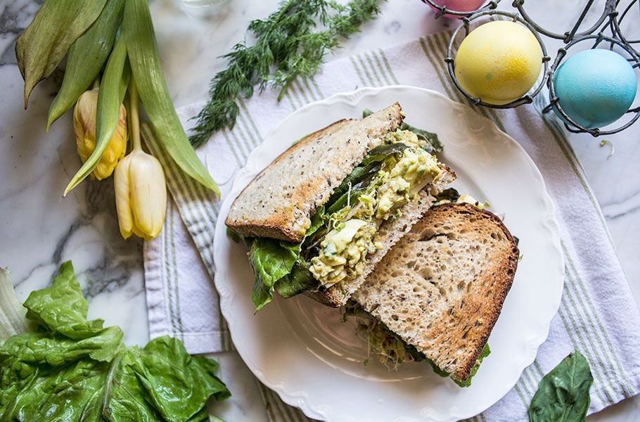 Alfalfa Sprouts and Egg Salad Sandwich