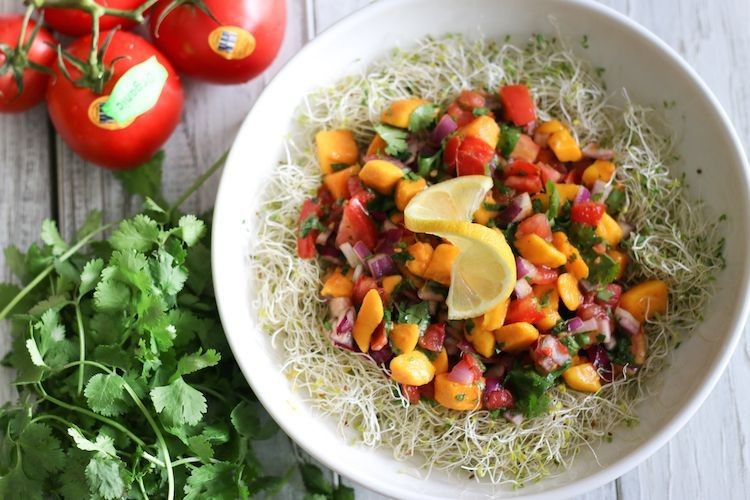 Alfalfa Sprouts and Mango Salsa