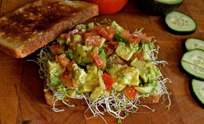 Alfalfa Sprouts and Tomato Bruschetta