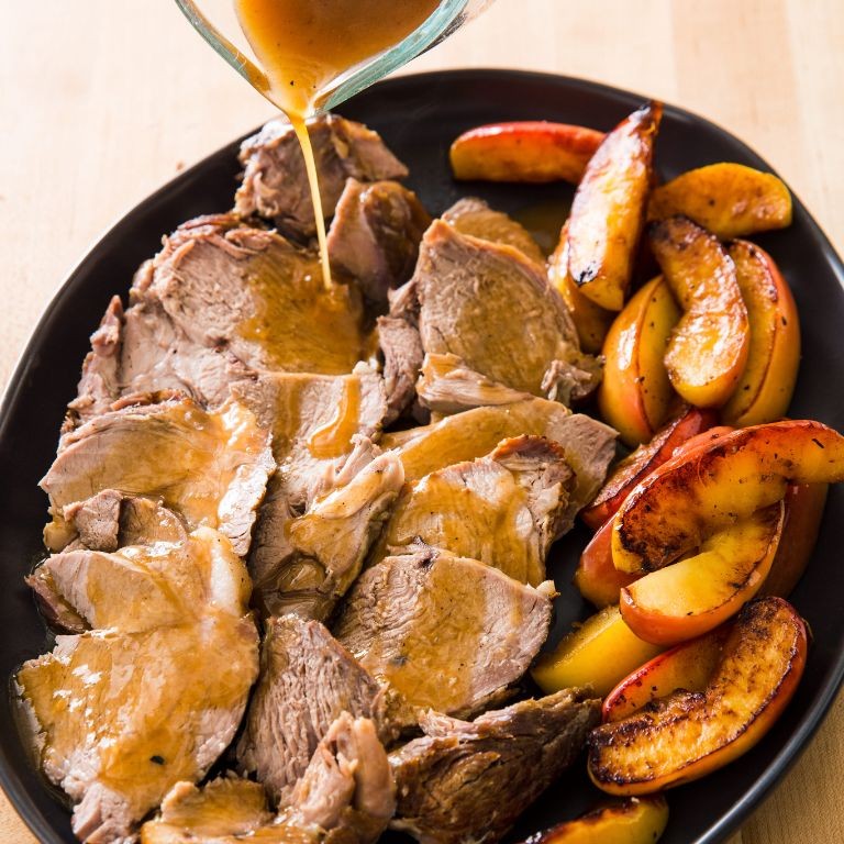 Apple Cider Braised Pork Sirloin Roast