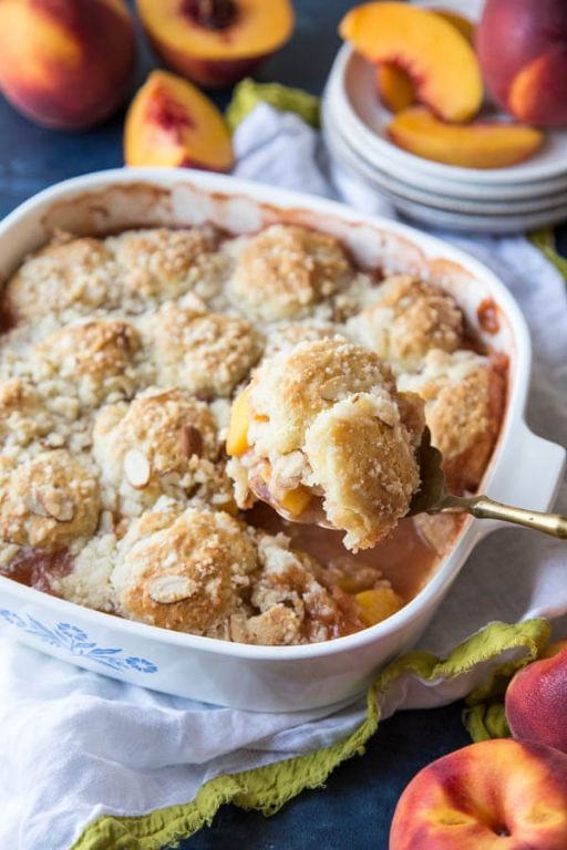 Apple Peach Cobbler with Almond Crust