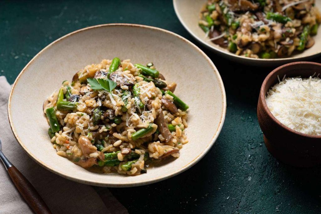 Asparagus and Mushroom Risotto