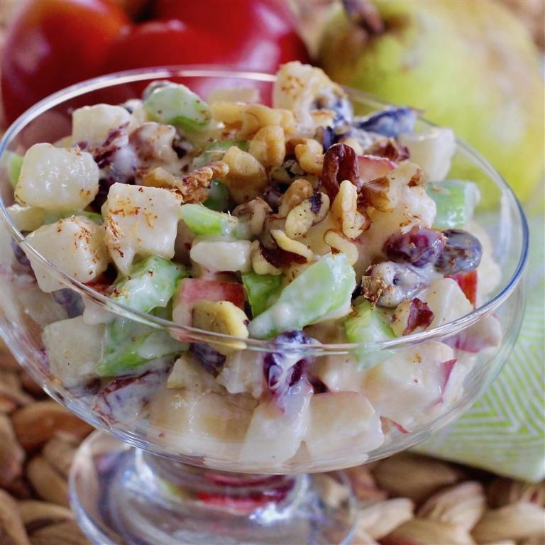 Autumn Waldorf Salad with Greek Yogurt Dressing