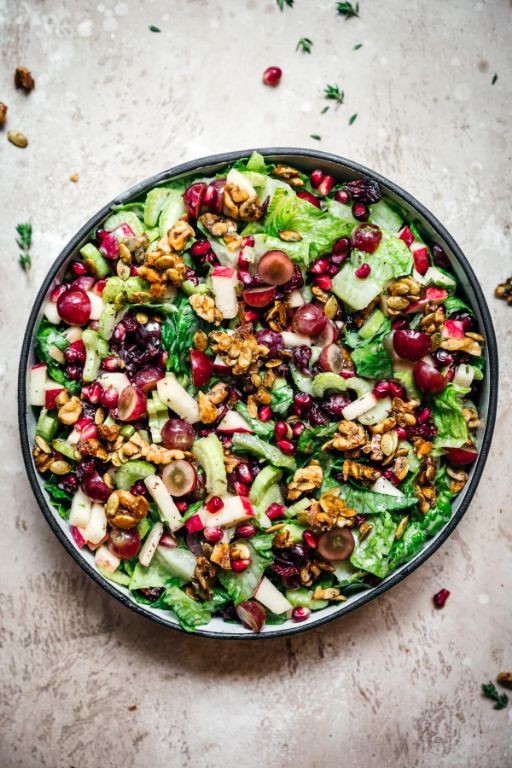 Autumn Waldorf Salad with Pomegranate Seeds