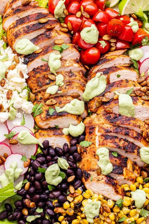 Avocado Chicken Salad with Grapes and Lime Dressing