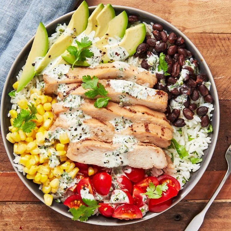 Avocado Lime Chicken Rice Bowl