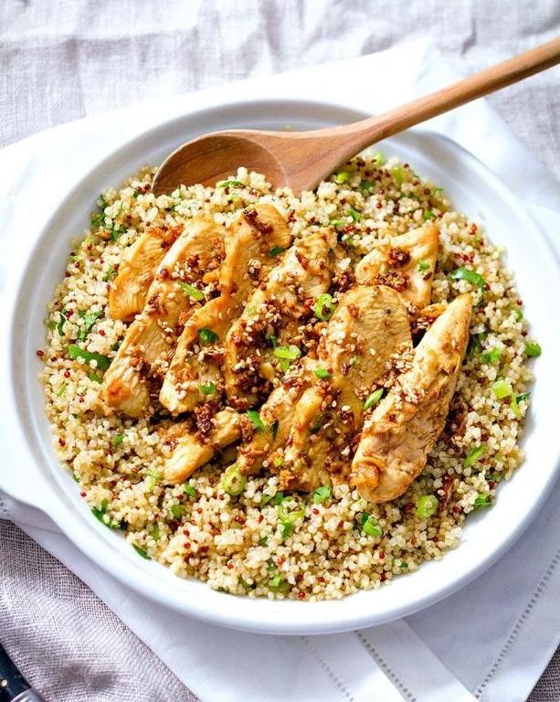 Avocado Lime Chicken Tenders with Quinoa