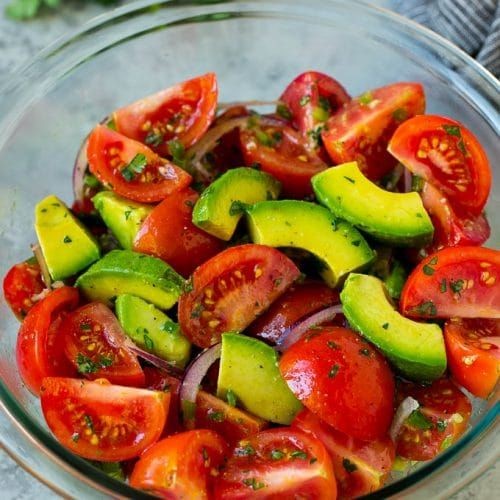 Avocado and Tomato Salad with Lime Vinaigrette