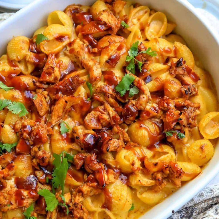 BBQ Chicken Mac and Cheese Bake