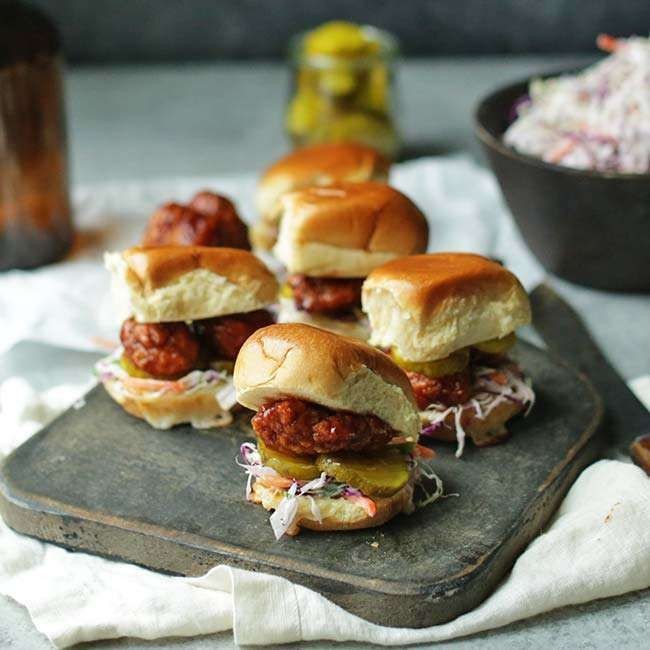 BBQ Chicken Sliders with Pickles