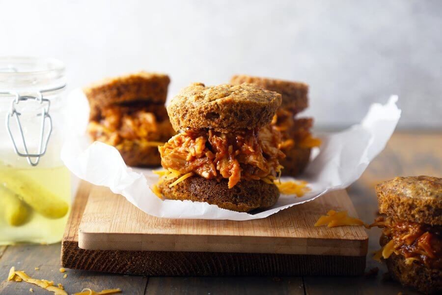 BBQ Chicken and Biscuit Sliders