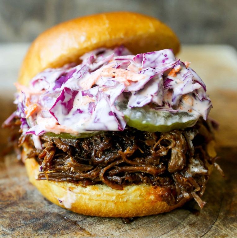 BBQ Roast Beef Sandwich with Coleslaw