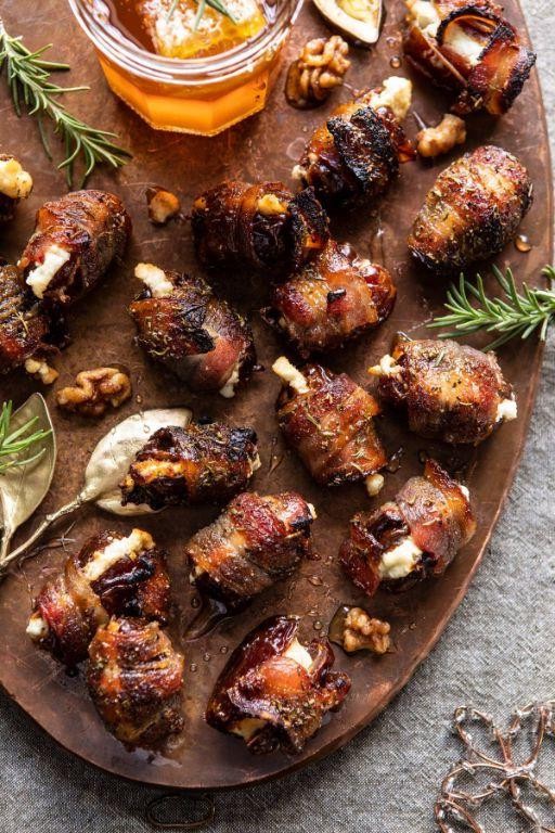 Bacon-Wrapped Dates with Goat Cheese