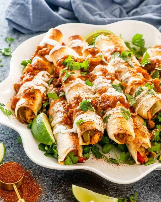 Baked Chicken Fajita Taquitos