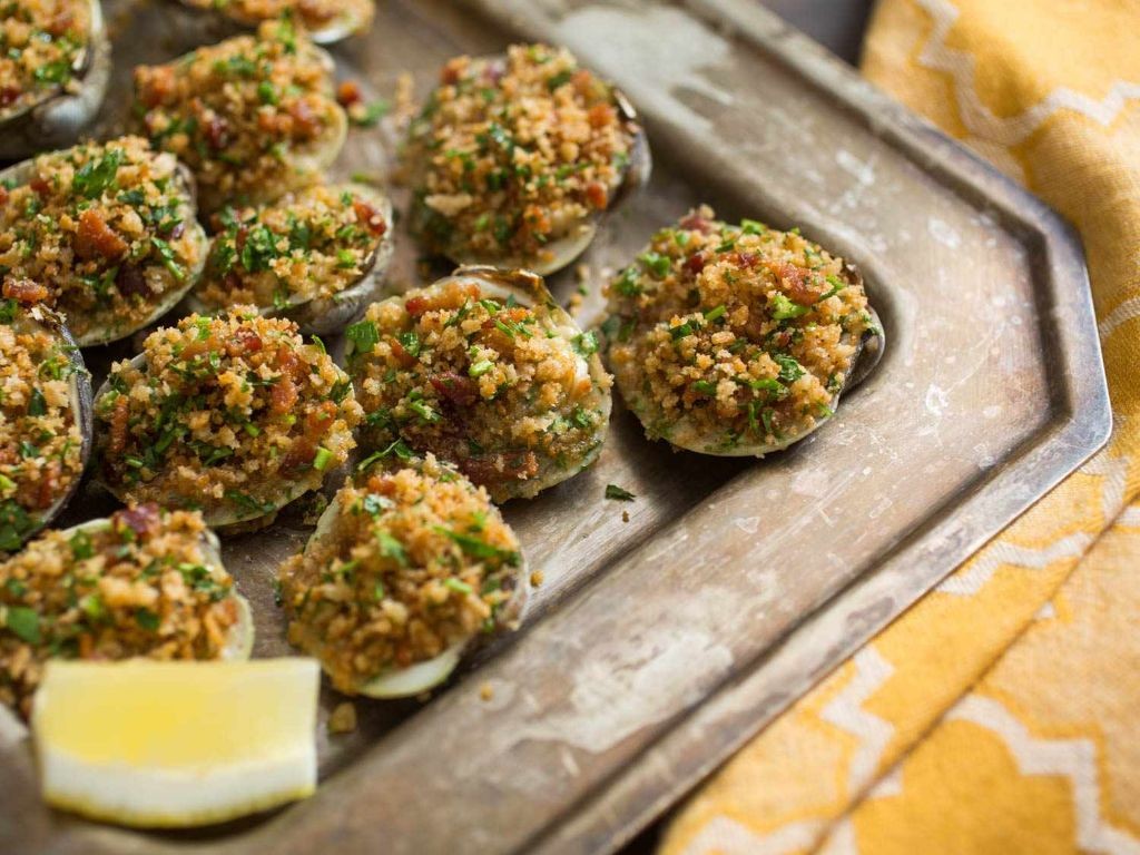 Baked Clams Casino with Italian Seasoning