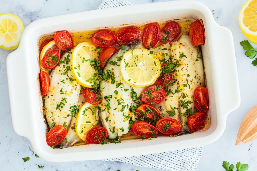 Baked Cod with Tomato and Basil