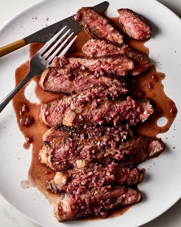 Baked Cube Steak with Red Wine Sauce