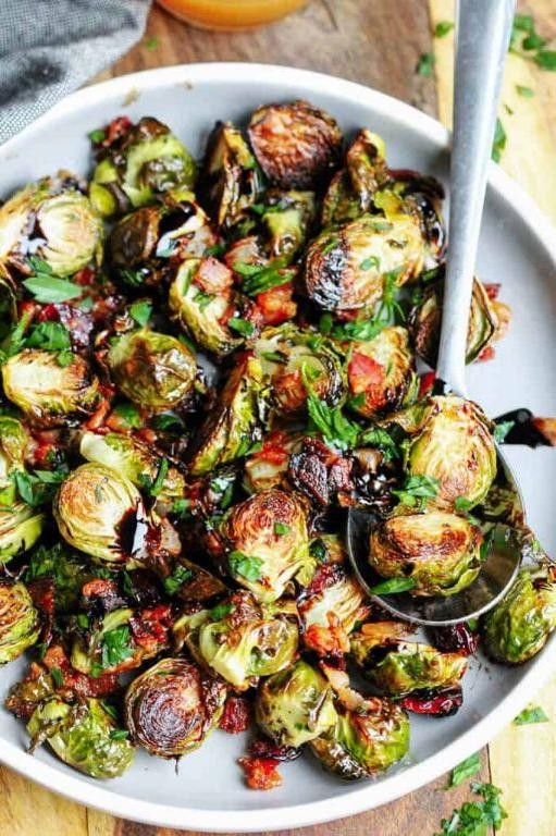 Balsamic Glazed Brussels Sprouts with Bacon