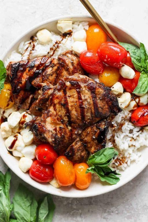 Balsamic Glazed Chicken Rice Bowl