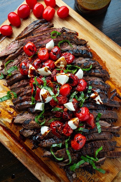 Balsamic Glazed Flank Steak with Roasted Vegetables