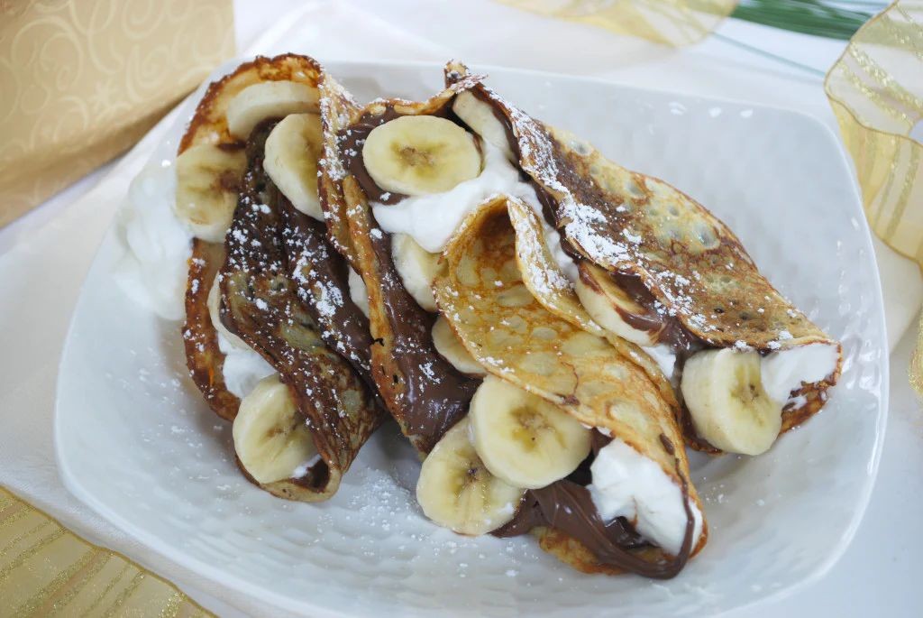 Banana Flour Crepes with Nutella