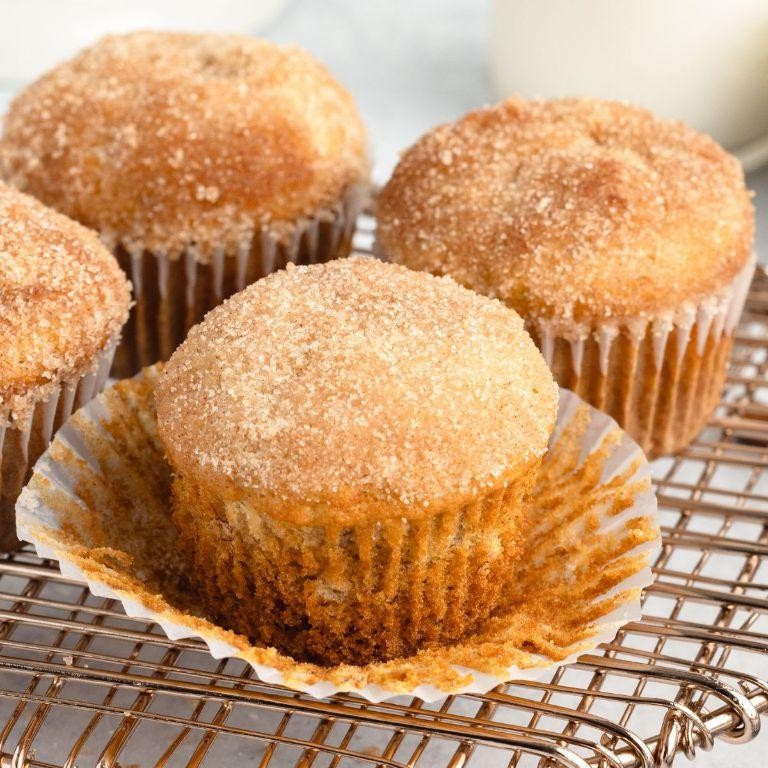 Banana Nut Christmas Muffins with Cinnamon Sugar Topping