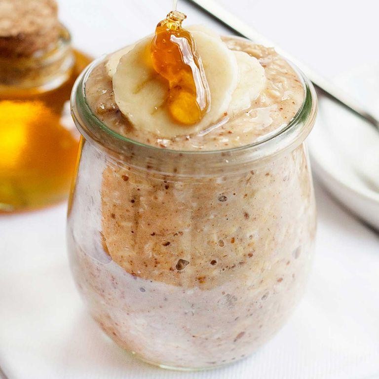 Banana and Almond Butter Overnight Oats