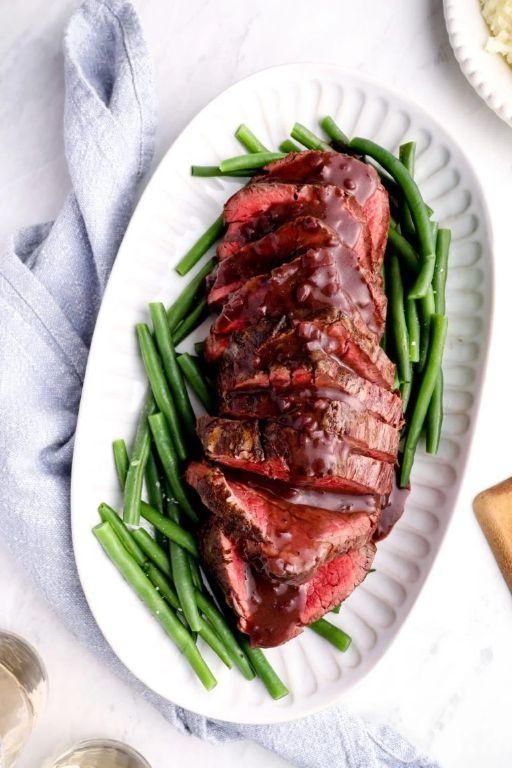 Beef Tenderloin with Red Wine Reduction