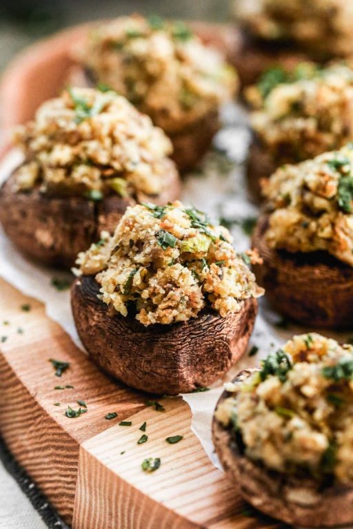 Beef and Sausage Stuffed Mushrooms