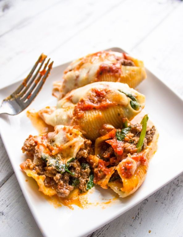 Beef and Spinach Stuffed Shells