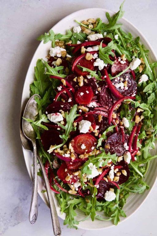Beet and Walnut Salad with Balsamic Dressing