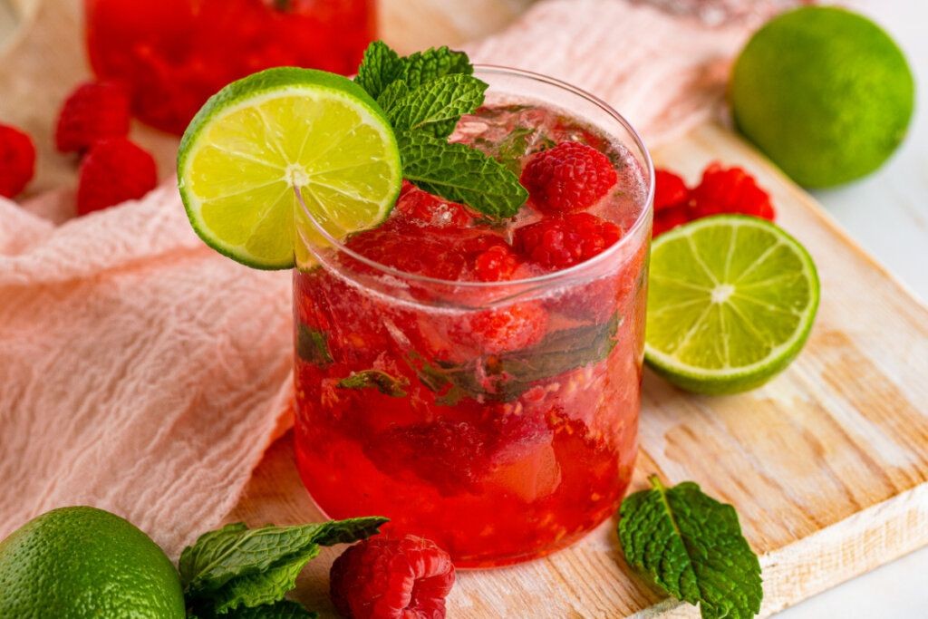 Berry Vodka Smash with Fresh Mint