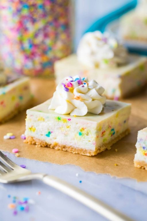 Birthday Cake Cheesecake Bars