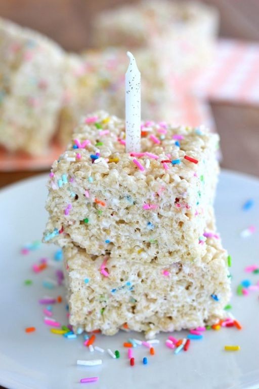 Birthday Cake Rice Krispie Treats