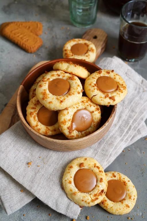 Biscoff Butter Thumbprint Cookies
