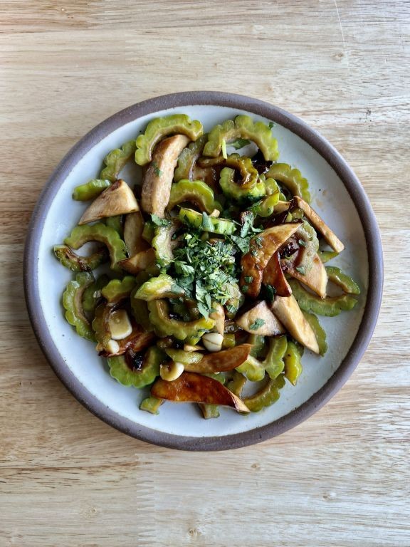 Bitter Melon and Mushroom Stir-Fry