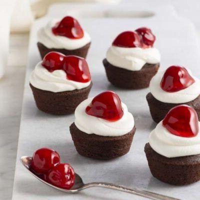 Black forest mini brownie bites
