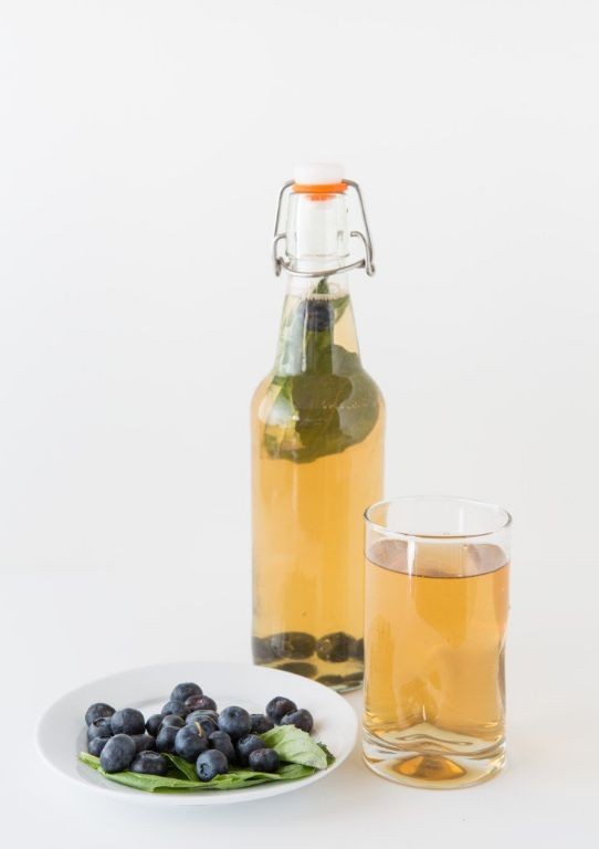 Blueberry Basil Kombucha Fizz