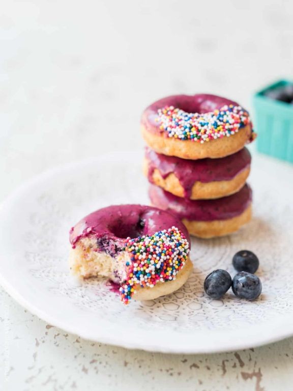 Blueberry Lemon Glazed Donuts