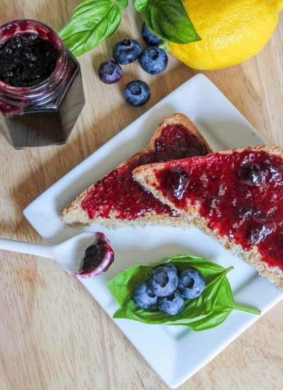 Blueberry Rhubarb Jelly with Basil