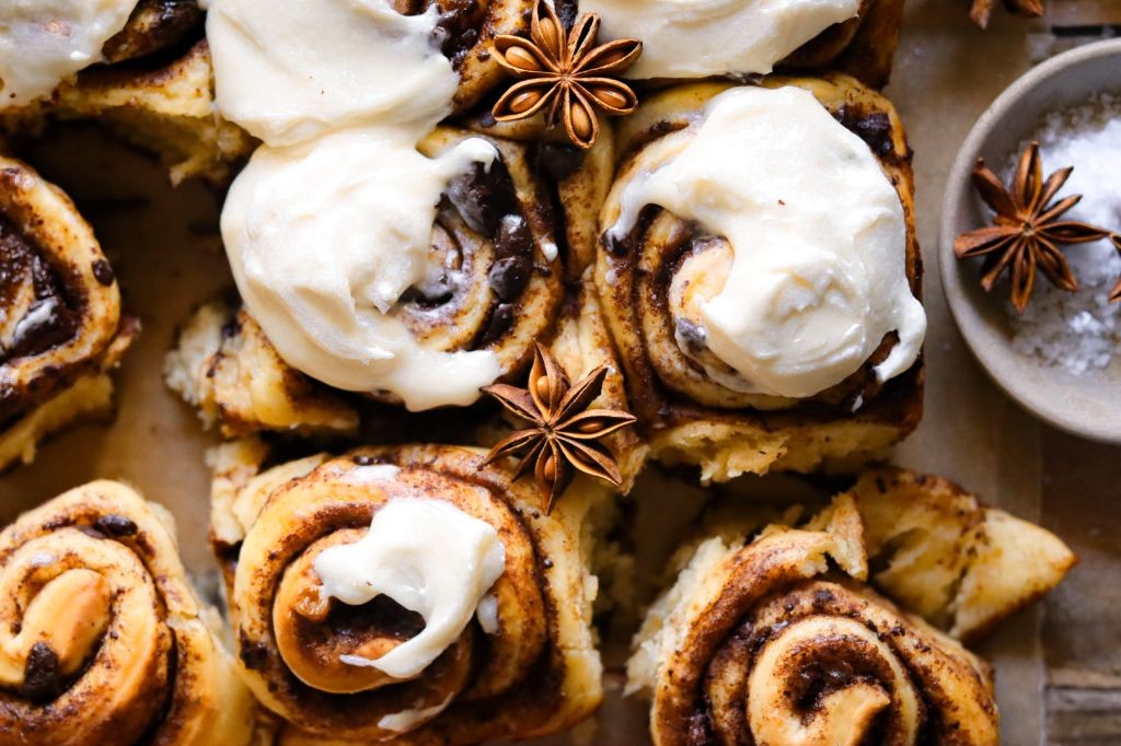 Bourbon Cream Cinnamon Rolls