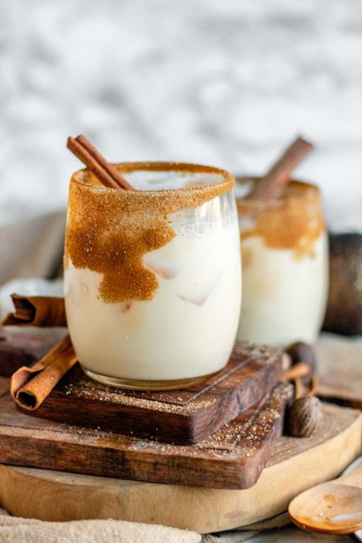 Bourbon Eggnog with Cinnamon Stick