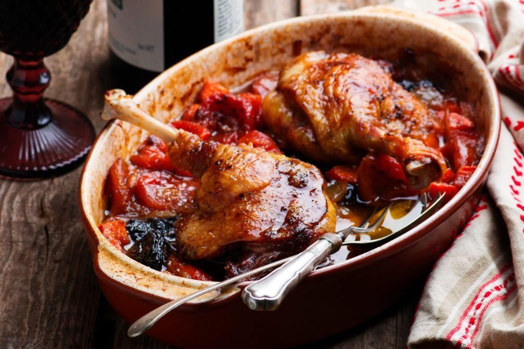 Braised Duck Legs in Red Wine Reduction