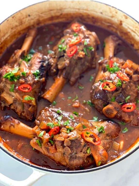 Braised Lamb Shanks with Mirepoix