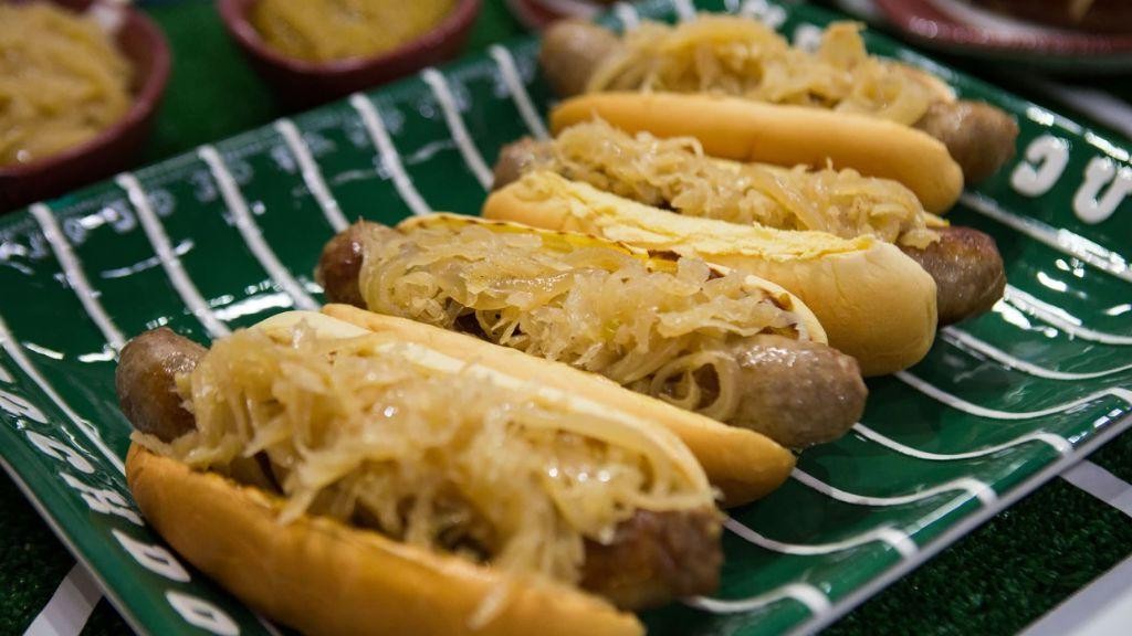 Bratwurst with Sauerkraut and Mustard