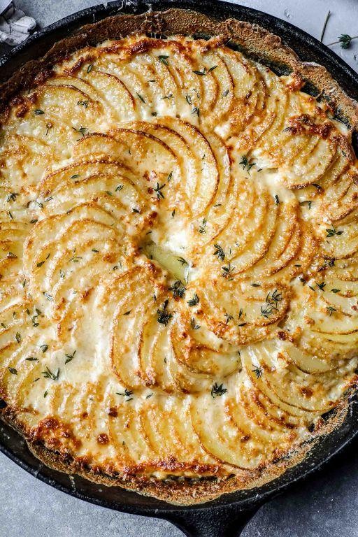 Breakfast Potato Gratin with Gruyère