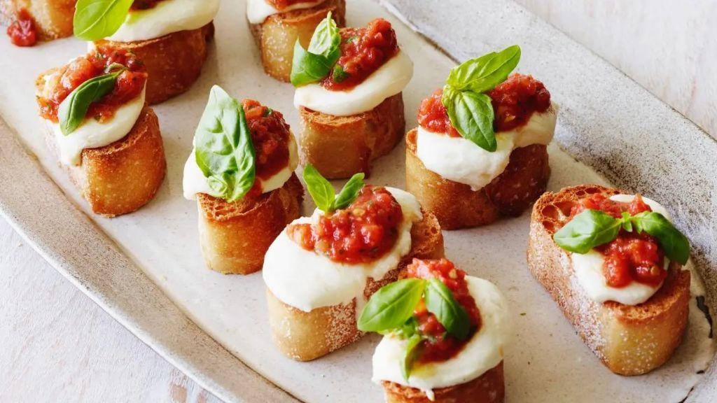 Bruschetta with Tomato, Basil, and Mozzarella