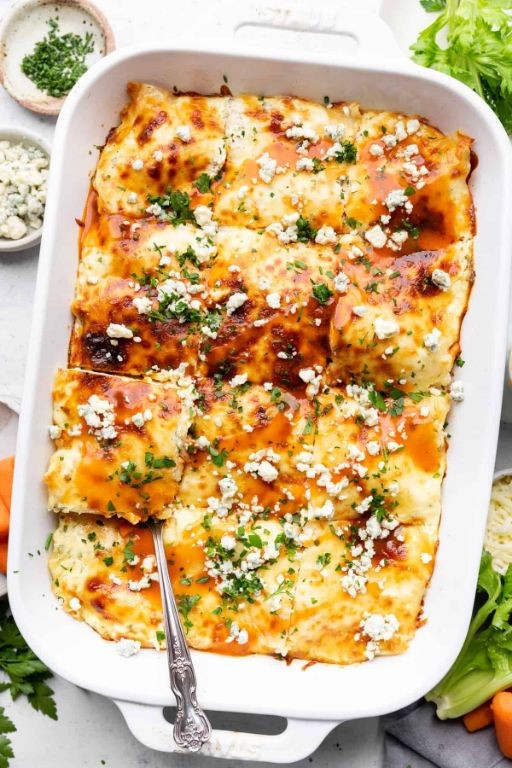 Buffalo Chicken Lasagna with Blue Cheese