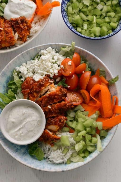 Buffalo Chicken Ranch Rice Bowl