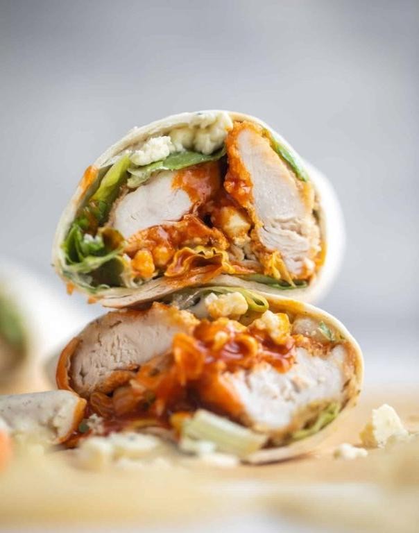 Buffalo Chicken Tenderloin Wraps